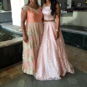 camille la vie pink two piece dress